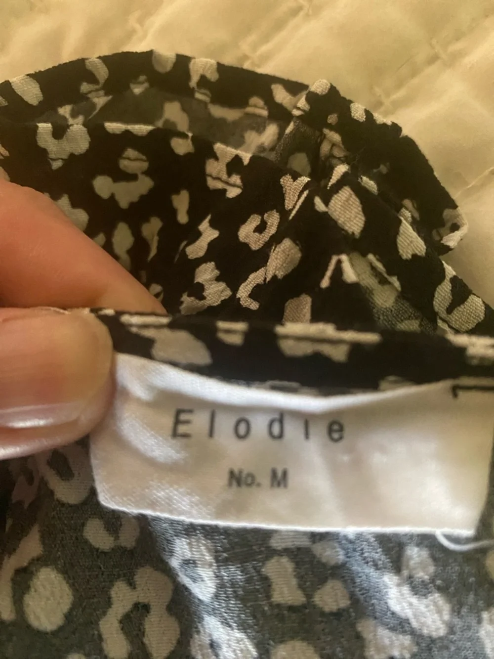 Elodie Black and White Leopard Print Puff Sleeve Blouse - Picture 3 of 3